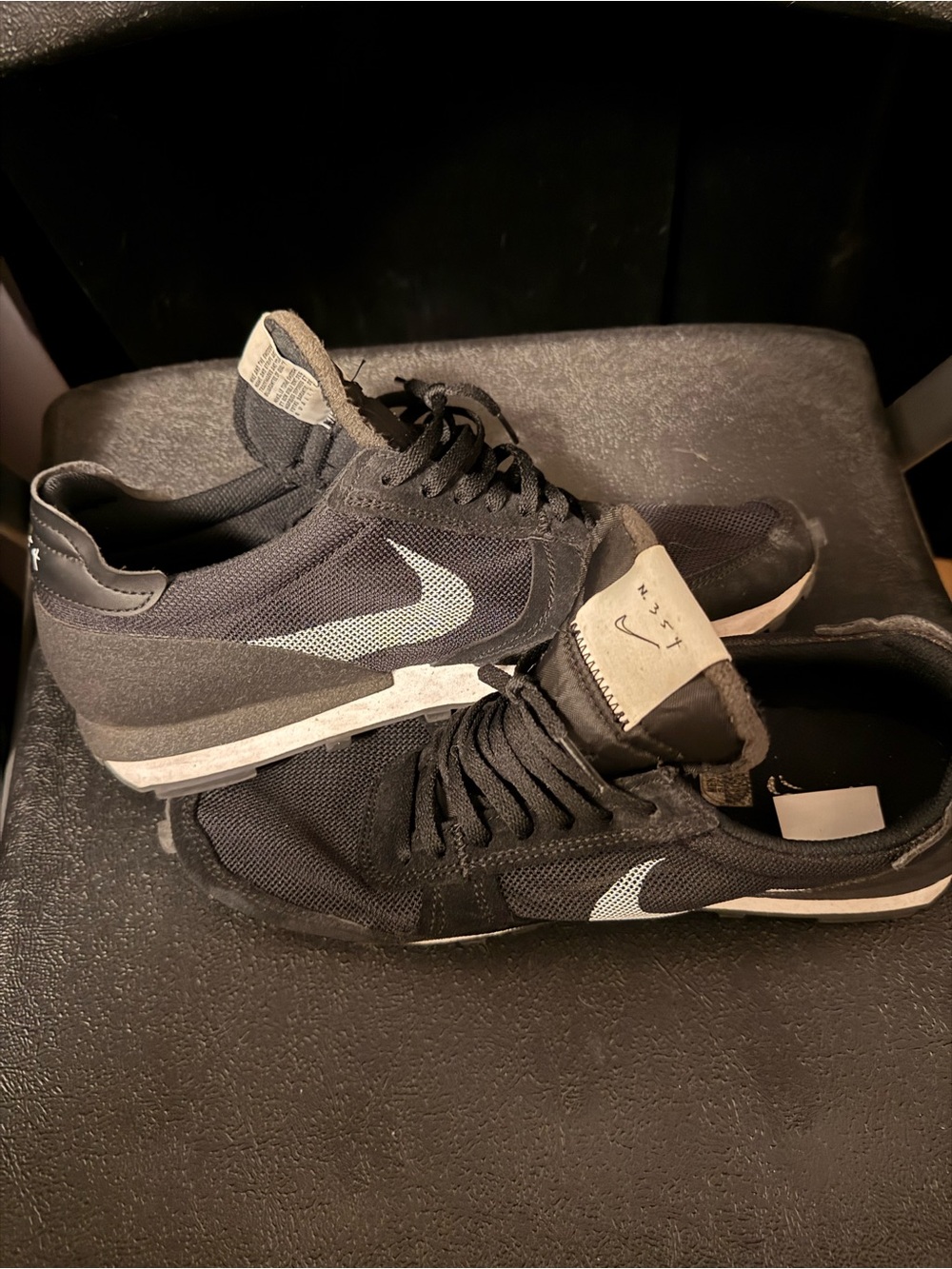 Nike Men’s Day Break Black Sneakers with White Swoosh